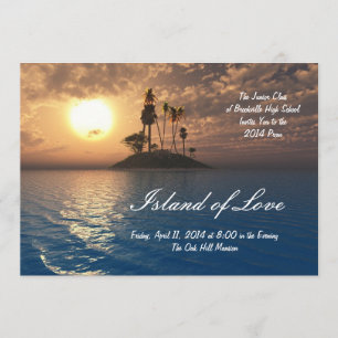 Tropical Island Palm Prom Invitation