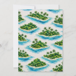 Tropical Island Palm Tree Invitation