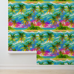 Tropical island palm tree  wallpaper