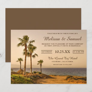 Tropical Island Palm Trees Wedding Invitation