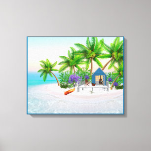 TROPICAL ISLAND PARADISE CANVAS ART