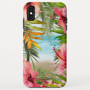 Tropical Island Paradise Hibiscus Flowers Case-Mate iPhone Case