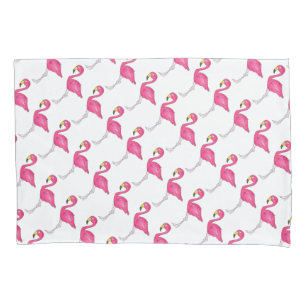 Tropical Island Paradise Hot Pink Flamingo Bird Pillowcase