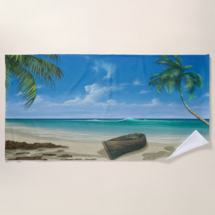 Tropical Island Paradise Sandy Beach Towel
