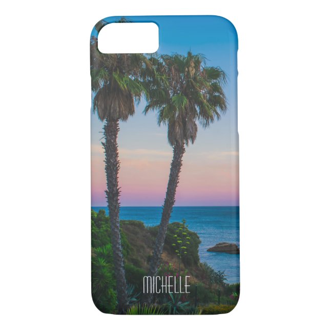 Tropical Island Paradise Sunset Personalised Name Case-Mate iPhone Case (Back)