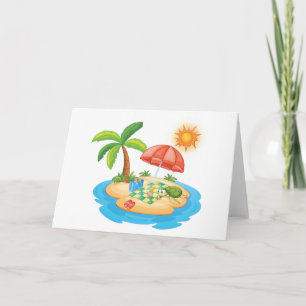 Tropical Island Picnic Thank You Card