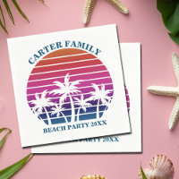 Tropical Island Pink Palm Tree Custom Beach Party