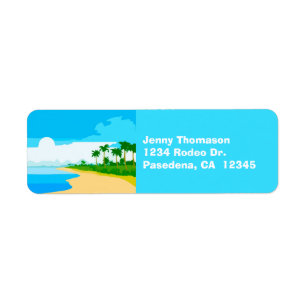 Tropical Island Return Address Labels