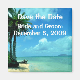 Tropical Island Save the Date Magnet
