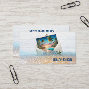 Tropical Island Scene In Envelope Business Card