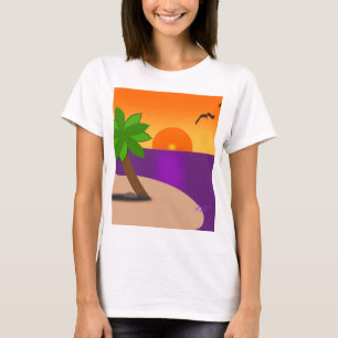 Tropical Island Scene Spaghetti Straps Tank Top