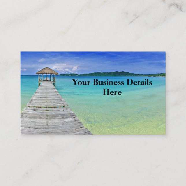 Tropical Island Sea Dock Business Card (Front)