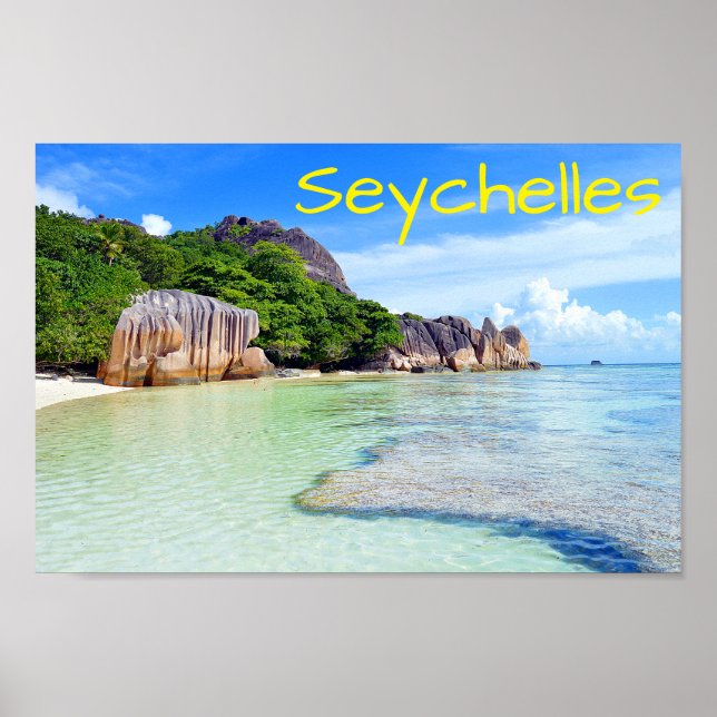 Tropical Island Seychelles Vacation Poster (Front)