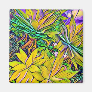 Tropical island succulents magnet