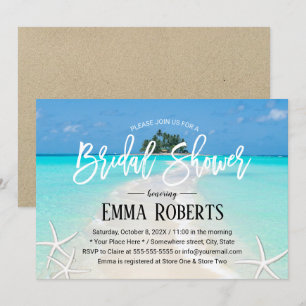 Tropical Island Summer Beach Bridal Shower Invitation