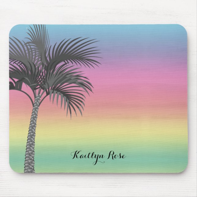 Tropical Island Sunset | Personalised Mouse Mat (Front)