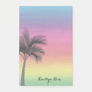 Tropical Island Sunset Personalised Palm Tree Post-it Notes