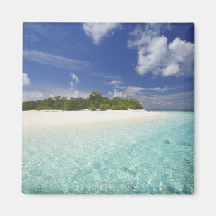 Tropical island surrounded by lagoon, Maldives, Magnet
