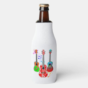 Tropical Island Ukulele Player Music Bottle Cooler