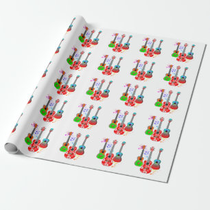 Tropical Island Ukulele Player Music Wrapping Paper