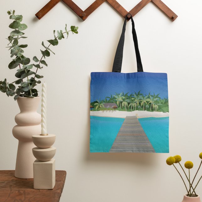 Tropical Island Vacation Scenic Landscape Tote Bag (Creator Uploaded)