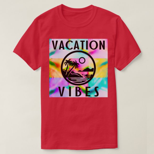 Tropical Island Vacation Vibes PopArt TShirt (Design Front)