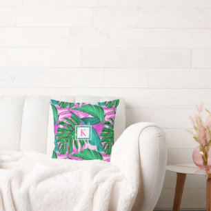 Tropical Island Vibes Monogram Cushion