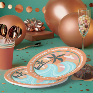 Tropical Island Vibes Motif Paper Plate