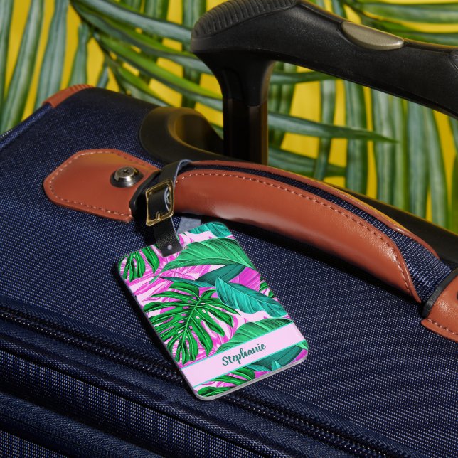 Tropical Island Vibes Personalised Luggage Tag (Front Insitu 1)