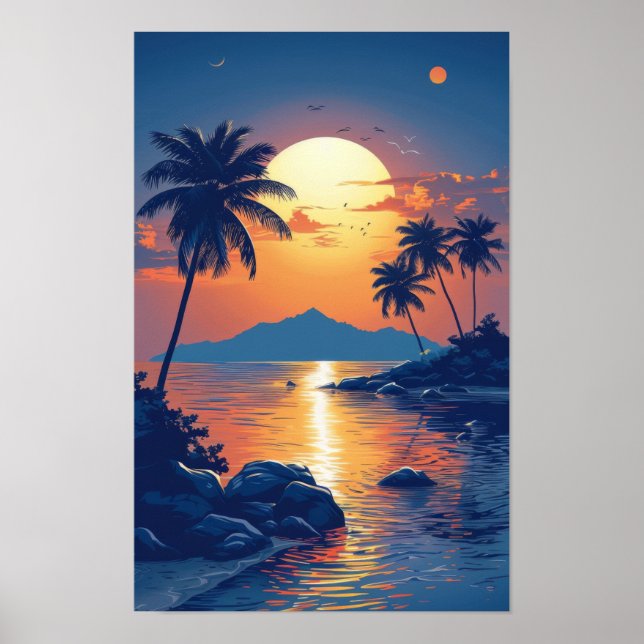 Tropical Island Wave Logo Poster (Front)