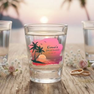 Tropical Isle Bridesmaid/Maid of Honour Pink ID581 Shot Glass