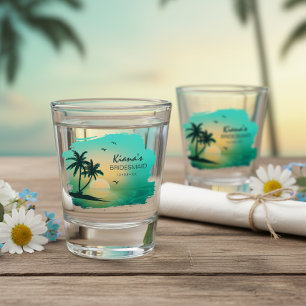 Tropical Isle Bridesmaid/Maid of Honour Teal ID581 Shot Glass