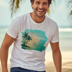 Tropical Isle Groomsman Teal ID581 T-Shirt