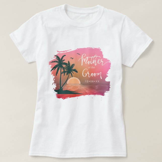 Tropical Isle Mother of the Groom Pink ID581 T-Shirt (Design Front)