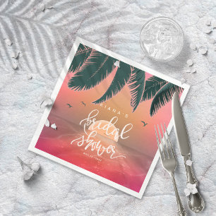 Tropical Isle Sunrise Bridal Shower Pink ID581 Napkin
