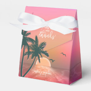 Tropical Isle Sunrise Love and Thanks Pink ID581 Favour Box
