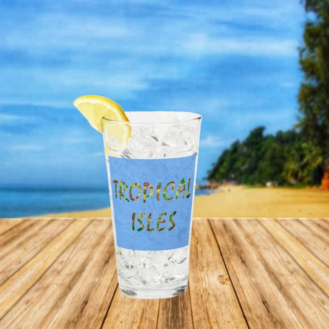 Tropical Isles-Brwn  Glass (It's easy to envision clear, blue skies, in the Tropics, while sipping from these glasses!)