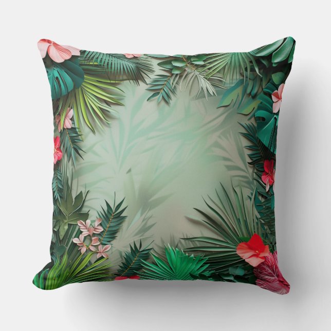 Tropical Jungle Background Cushion (Front)