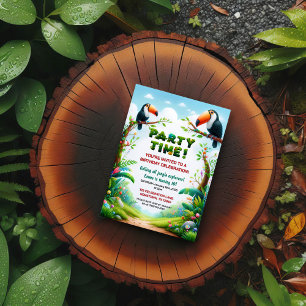 Tropical Jungle Birthday Party Invitation for Kids