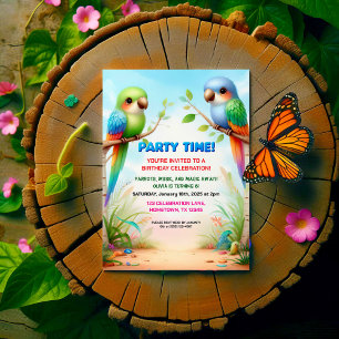 Tropical Jungle Birthday Party Invitation for Kids