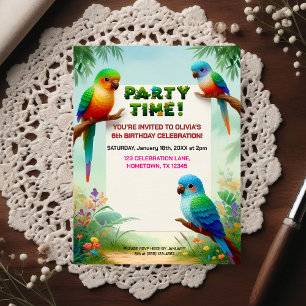 Tropical Jungle Birthday Party Invitation for Kids Postcard