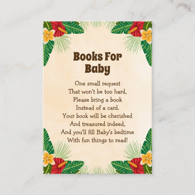 Tropical Jungle Books For Baby Enclosure Card (Front)