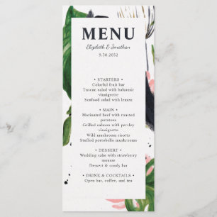Tropical jungle botanical elegant trendy wedding m menu