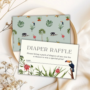 Tropical Jungle Boy Baby Shower Diaper Raffle  Enclosure Card