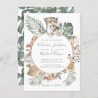 Tropical Jungle Cheetah Palm Wreath Wedding