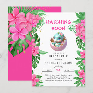 Tropical Jungle   Cute Baby Shower Invitation