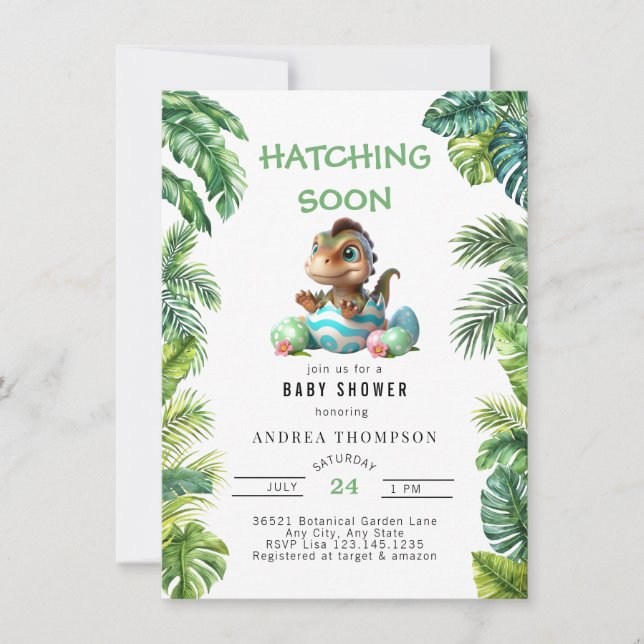 Tropical Jungle | Cute Baby Shower Invitation (Front)