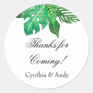 Tropical Jungle Favour Stickers Custom Stickers