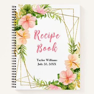 Tropical Jungle Floral Recipe Book