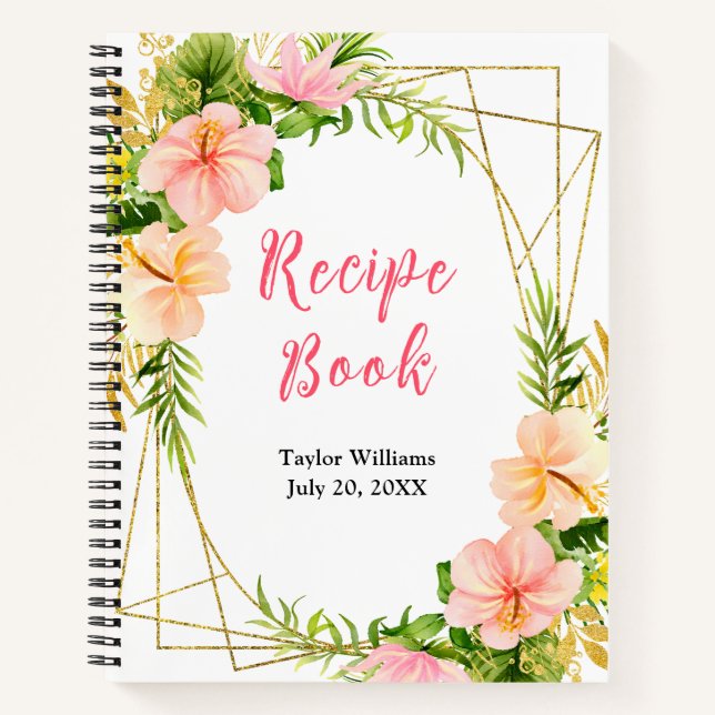 Tropical Jungle Floral Recipe Book (Front)